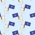 Seamless cat is carrying NATO flag pattern Royalty Free Stock Photo