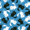 Seamless cat pattern