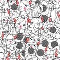 Seamless cats are naughty pattern.