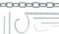 Seamless chains isolated on white background for continuous repl