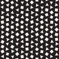 Seamless chaotic patterns. Randomly scattered geometric shapes. Abstract retro background design