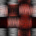 Seamless checkered pattern with grunge striped intersecting square elements Royalty Free Stock Photo