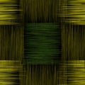 Seamless checkered pattern with grunge striped square elements in green, yellow, black colors Royalty Free Stock Photo