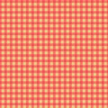 Seamless checkered pattern with hand drawn gingam orange and yellow checks