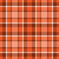 Seamless plaid pattern. Traditional tartan ornament in orange