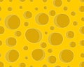 Cheese with holes seamless pattern