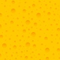 Seamless cheese texture with large holes. Vector illustration of a useful meal Royalty Free Stock Photo