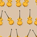 Seamless chello cartoon pattern Royalty Free Stock Photo