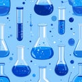 Seamless Chemistry Lab Glassware Pattern Royalty Free Stock Photo