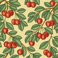 Seamless cherry background