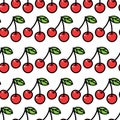 Seamless cherry background. Vector illustration. Repeat pattern Royalty Free Stock Photo