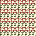 Seamless cherry background. Vector illustration. Repeat pattern Royalty Free Stock Photo