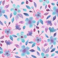 Seamless cherry blossom pattern on a soft pink background Royalty Free Stock Photo