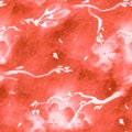 Seamless Cherry Flower Pattern. Watercolour Apple Royalty Free Stock Photo