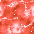 Seamless Cherry Flower Pattern. Watercolour Apple