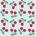 Seamless cherry pattern background