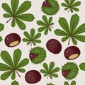 Seamless chesnuts wallpaper Royalty Free Stock Photo