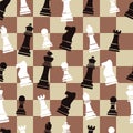 Seamless chess background pattern, vector