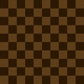 Seamless chessboard pattern. Contrast and bright mosaic decoration for design, art, prints, wallpaper, backdrops. with dark brown