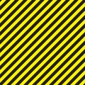 Seamless chevron diagonal black and yellow warning stripes pattern