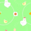 Seamless chicken and egg repeat pattern