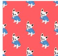Seamless chihuahua dog Sitting image graphics design vector illustration for paper background