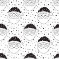 Santa Claus Pattern.Vector illustration in doodle style.