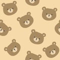 Seamless childish pattern with cute bear faces. Royalty Free Stock Photo