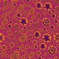 Randome Pattern Seamless Childish Print of Stylized Flowers