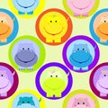 Seamless children pattern with hippo vector illustration