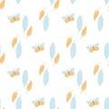 seamless children's pattern feathers and butterflies