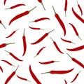 Seamless chili pepper pattern design. chilli background vector Royalty Free Stock Photo