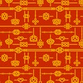 Seamless chinese pattern . Red and gold template symbols, . Ethnic ornament .Trendy print for design. Vector clipart,