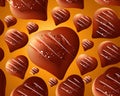 Seamless chocolate hearts background Royalty Free Stock Photo