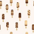 Seamless chocolate ice creams background.