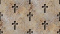 Seamless christian cross pattern 3d rendering illustration