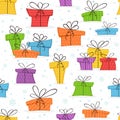 Seamless Christmas Background with Presents Royalty Free Stock Photo