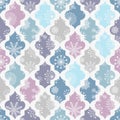 Seamless christmas geometric pattern of shapes with winter pattern