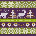 Seamless christmas knitting pattern Royalty Free Stock Photo