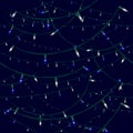 Seamless Christmas lights - blue and white Royalty Free Stock Photo