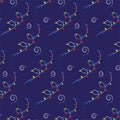 Seamless Christmas Lights Pattern on Dark Background Royalty Free Stock Photo