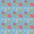 Seamless Christmas and New Year background pattern digital paper.