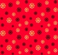 Seamless Christmas and New Year pattern.Vector abstract background with golden, black snowflakes. Royalty Free Stock Photo