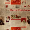 Seamless Christmas newspaper pattern Royalty Free Stock Photo