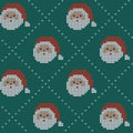 Seamless Christmas nordic knitting vector pattern with Selburose and decorative elements