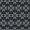 Seamless Christmas nordic knitting vector pattern with Selburose and snow