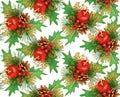 Seamless christmas ornament - red, green, gold