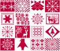 Seamless Christmas patchwork decorative ornaments elements pattern