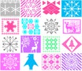 Seamless Christmas patchwork decorative ornaments elements pattern