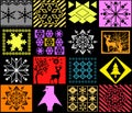 Seamless Christmas patchwork decorative ornaments elements pattern